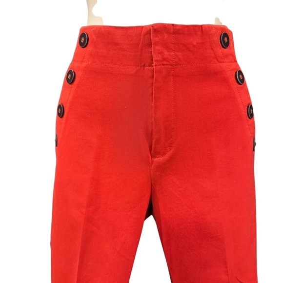 Anthropologie The Essential Slim Trouser Crop Pants Nautical Button Pockets sz 8 - Picture 7 of 13